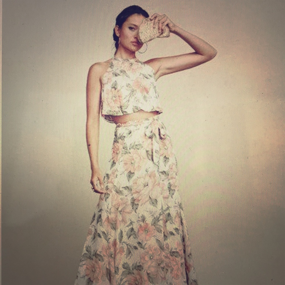 Reformation - Floral top and wrap skirt